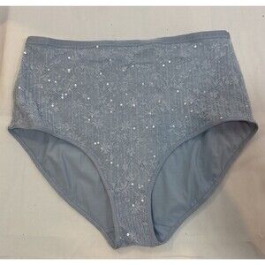 Wild Fable Women’s Large Color Light Blue High-Waisted Sequin Panties Stretch